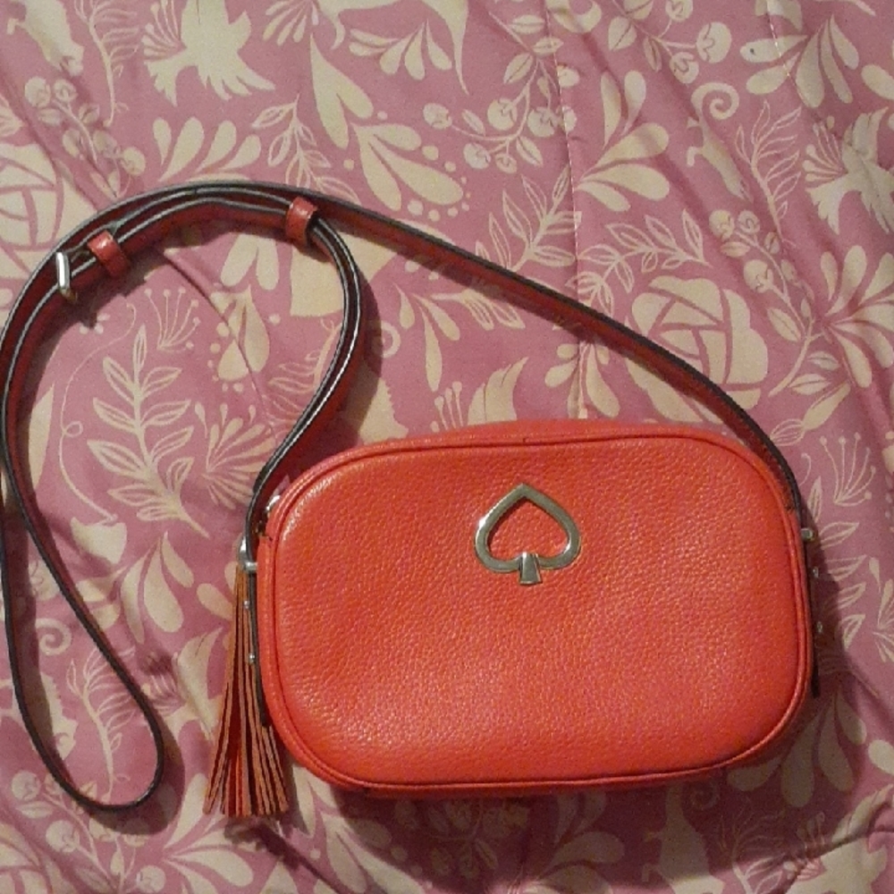 Kate Spade Red Crossbody Bag with Tassel Detail